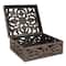 Hello Honey® Espresso Carved Reclaimed & Mango Wood Nesting Boxes Set